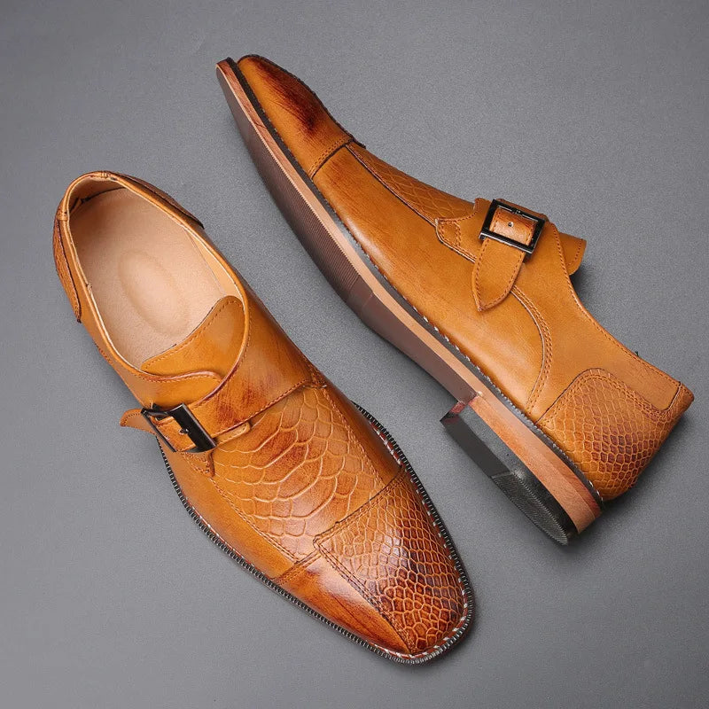 Men's Monk Strap Loafer - Cushioned Buckle Dress Shoe