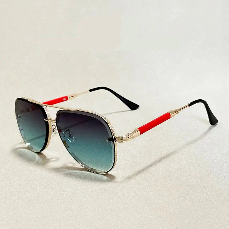 Women's Pilot Sunglasses - Mirrored Lens Metal Shades