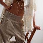 Women's Relaxed Linen Pants - Cropped Wide Leg Trousers