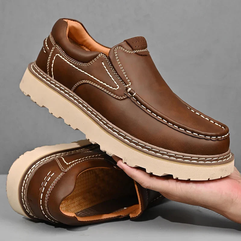 Men's Leather Loafers - Slip On Formal Shoes
