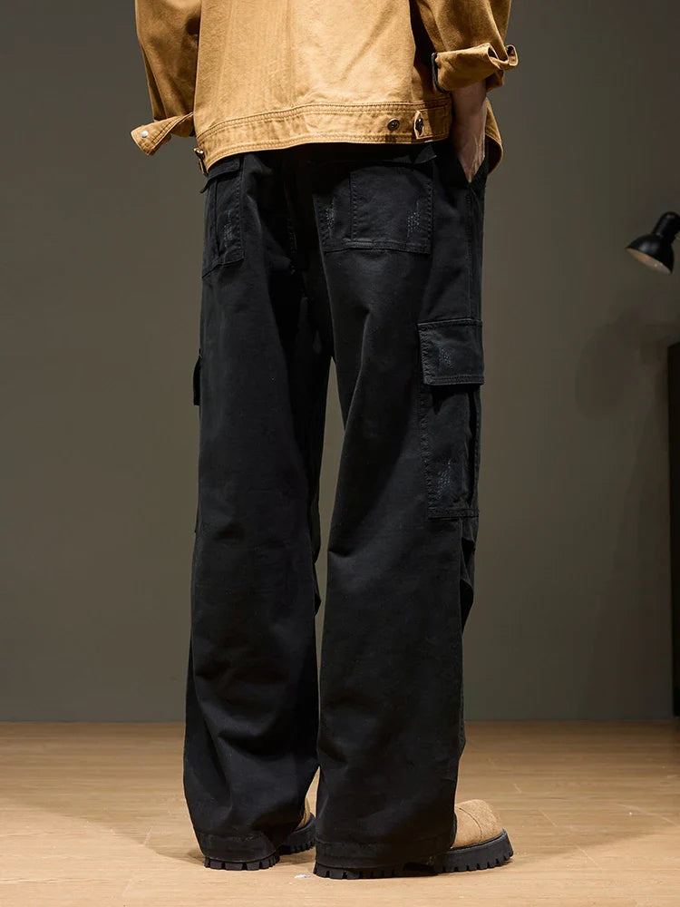 Men's Cargo Pants - Wide Leg Heavyweight Trousers