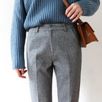 Women's Wool Trousers - Tailored High Waist Pants
