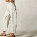 Women's Leopard Print Wide Leg Jeans - High Rise Denim