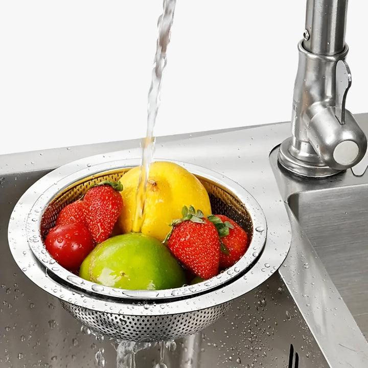 Swan-shaped stainless steel dish drainer