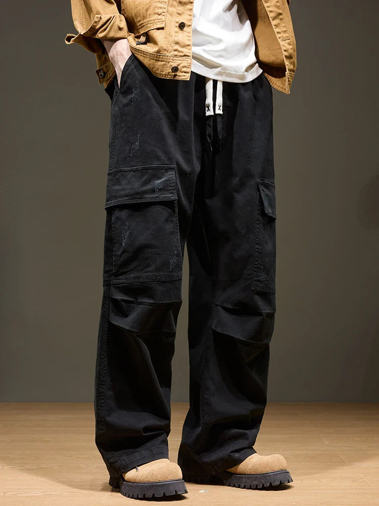 Men's Cargo Pants - Wide Leg Heavyweight Trousers