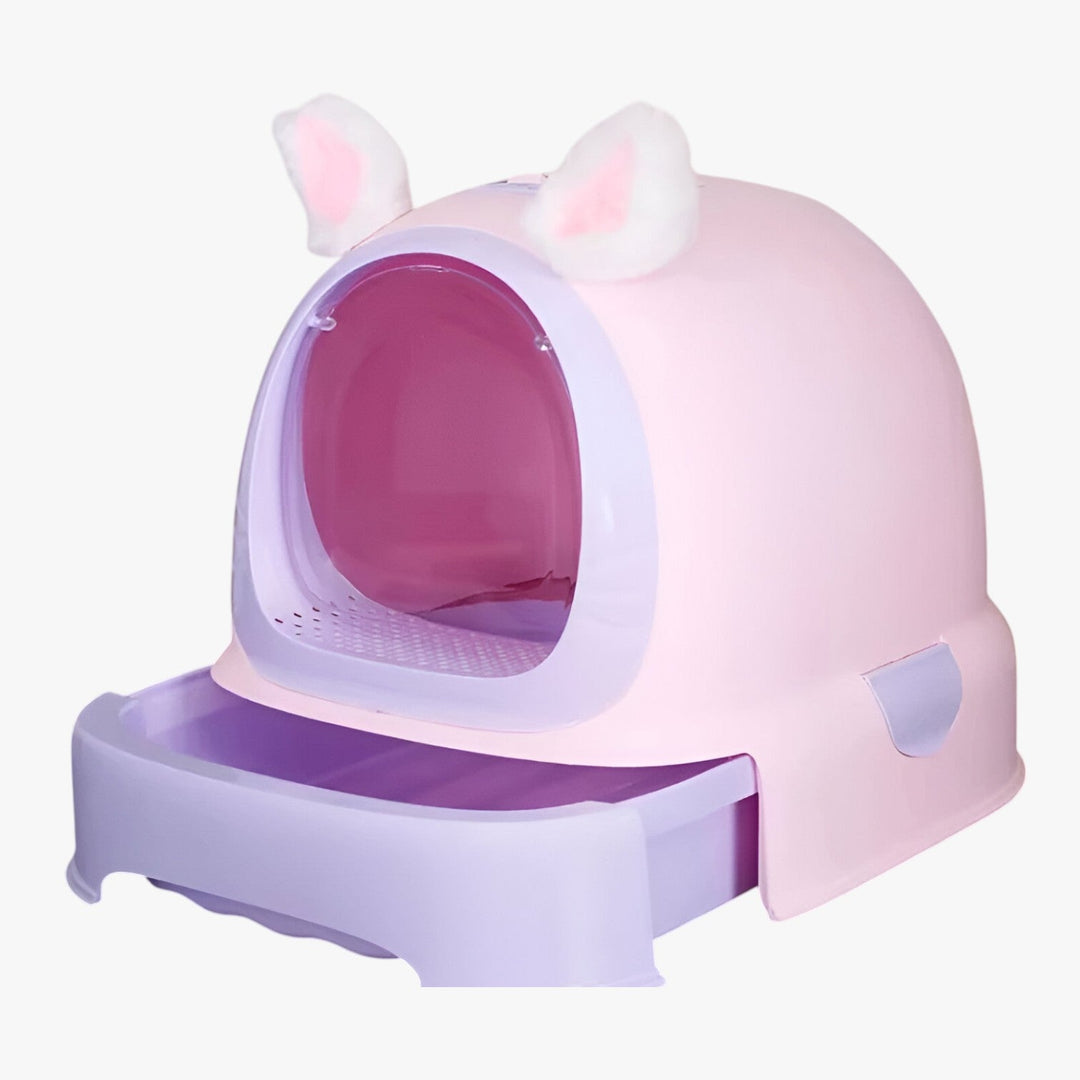 Waterproof Cat Litter Box with Drawer and Odor Control