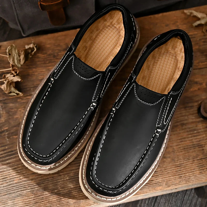 Men's Leather Loafers - Slip On Formal Shoes