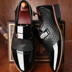 Men's Dress Shoes - Textured Leather Monk Strap Loafers