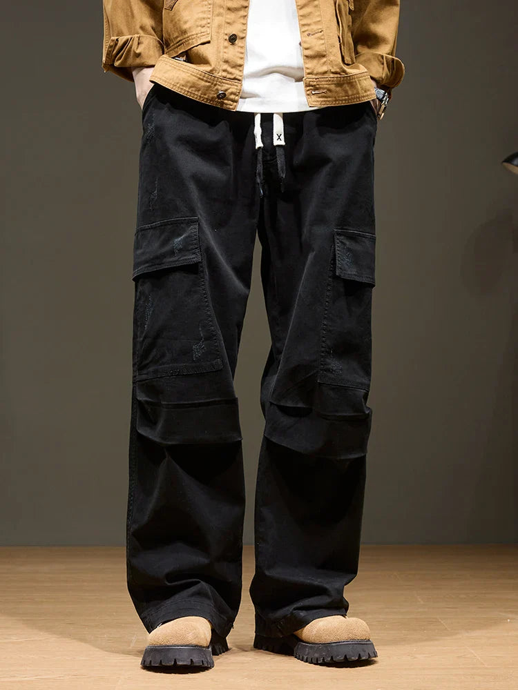 Men's Cargo Pants - Wide Leg Heavyweight Trousers