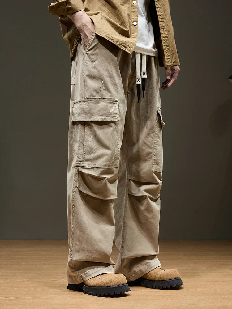 Men's Cargo Pants - Wide Leg Heavyweight Trousers