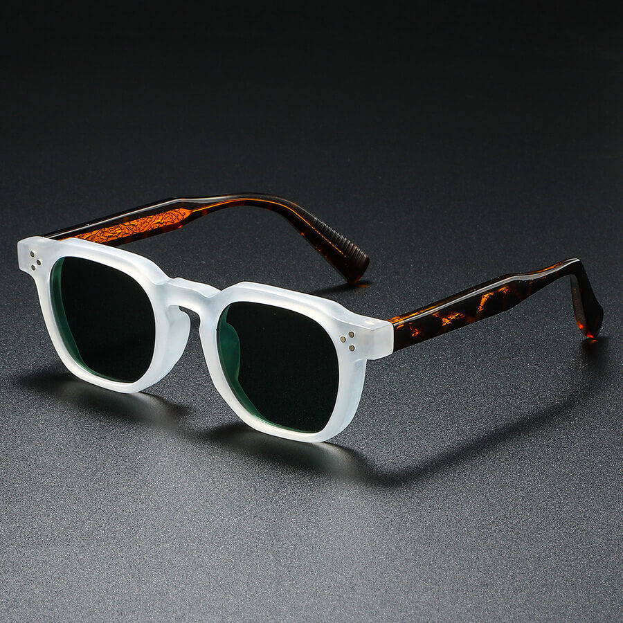 Men's Square Sunglasses - Frosted Frame Two-Tone Shades