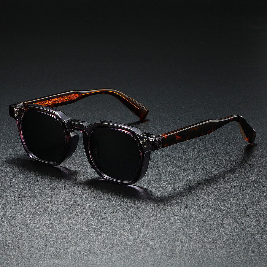 Men's Square Sunglasses - Frosted Frame Two-Tone Shades