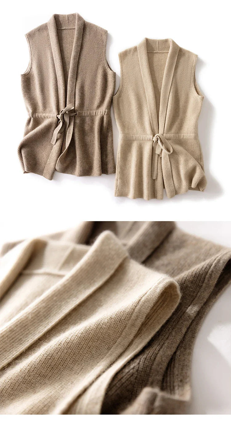 Women's Knit Vest - Sleeveless Cable Pullover