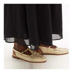Women's Slingback Woven Loafers - Leather Huarache Flats