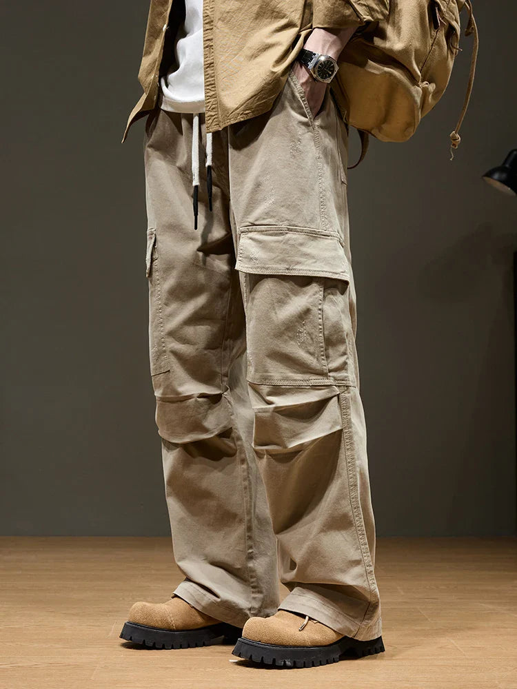 Men's Cargo Pants - Wide Leg Heavyweight Trousers