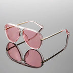 Women's Aviator Sunglasses - Green Tint Teardrop Shades