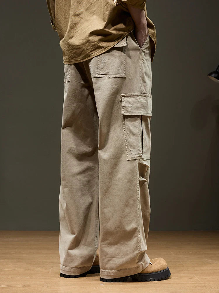 Men's Cargo Pants - Wide Leg Heavyweight Trousers