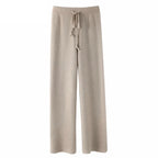 Women's Knit Lounge Set - Sweater and Wide Leg Pants