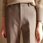 Women's Wool Trousers - Tailored High Waist Pants