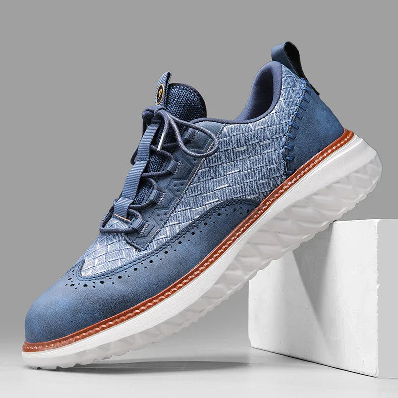 Men's Leather Sneakers - Orthopedic Low Top Trainers