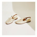 Women's Slingback Woven Loafers - Leather Huarache Flats
