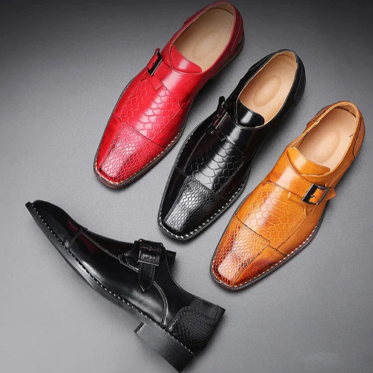 Men's Monk Strap Loafer - Cushioned Buckle Dress Shoe
