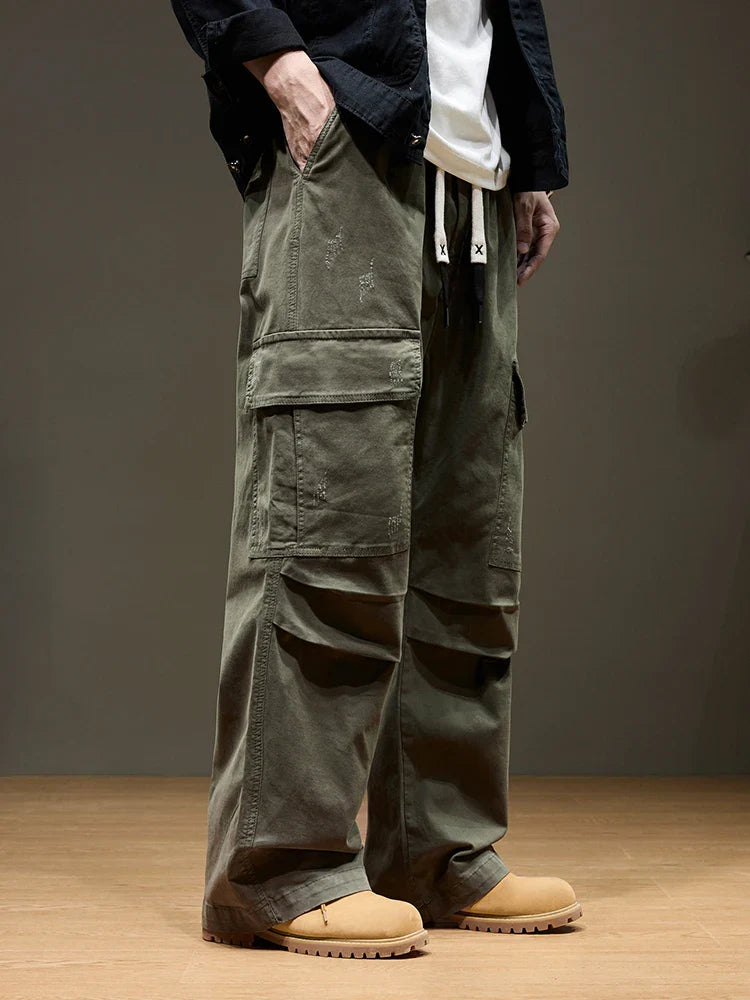 Men's Cargo Pants - Wide Leg Heavyweight Trousers
