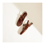 Women's Slingback Woven Loafers - Leather Huarache Flats