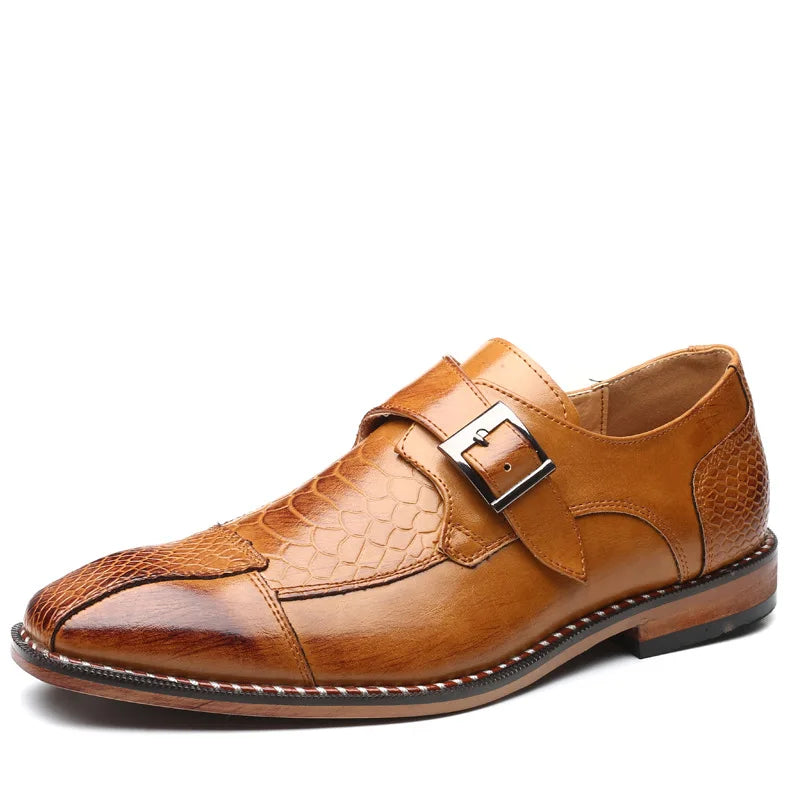 Men's Monk Strap Loafer - Cushioned Buckle Dress Shoe