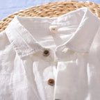 Men's Pure Linen Shirt - Short Sleeve Beach Button Down