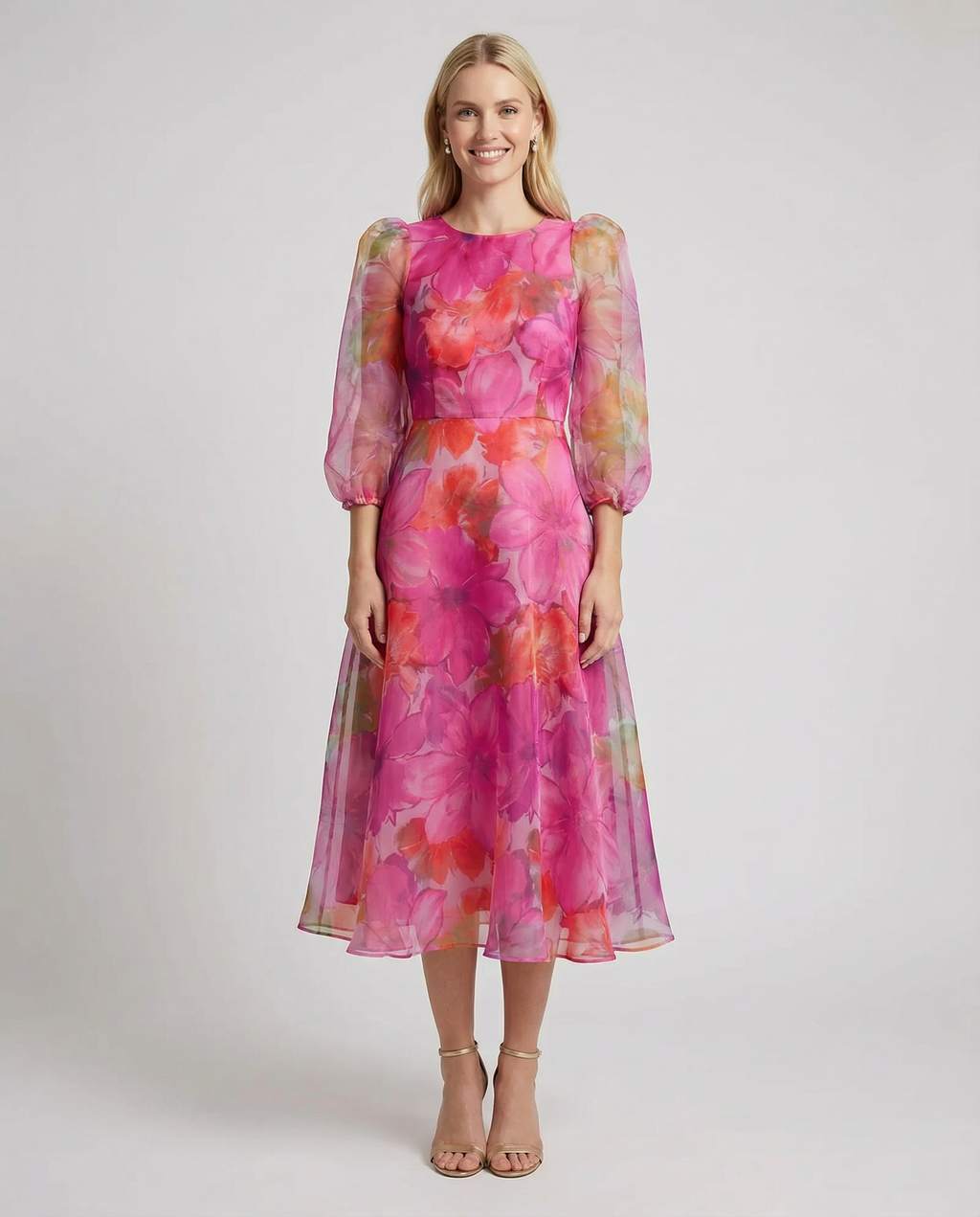 Women's Mesh Dress Stylish Printed Design for Office and Summer Events
