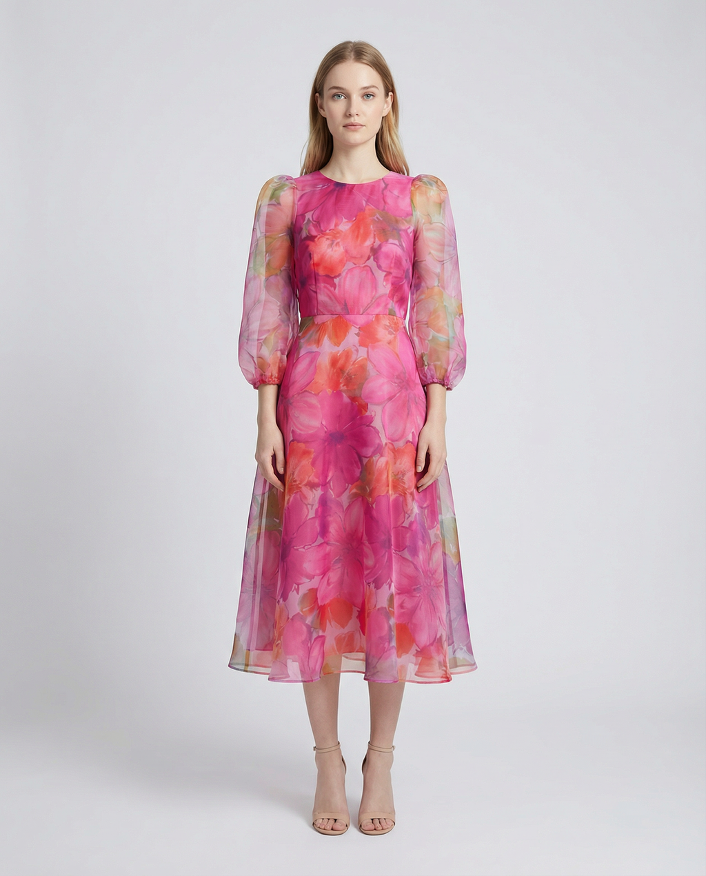 Women's Mesh Dress Stylish Printed Design for Office and Summer Events
