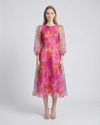 Women's Mesh Dress Stylish Printed Design for Office and Summer Events