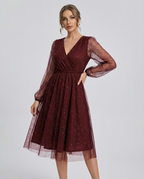 Women's V-Neck Cocktail Dress | Elegant Slim Fit Mini Dress