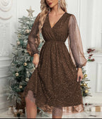 Women's V-Neck Cocktail Dress | Elegant Slim Fit Mini Dress