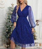 Women's V-Neck Cocktail Dress | Elegant Slim Fit Mini Dress