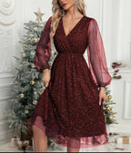 Women's V-Neck Cocktail Dress | Elegant Slim Fit Mini Dress