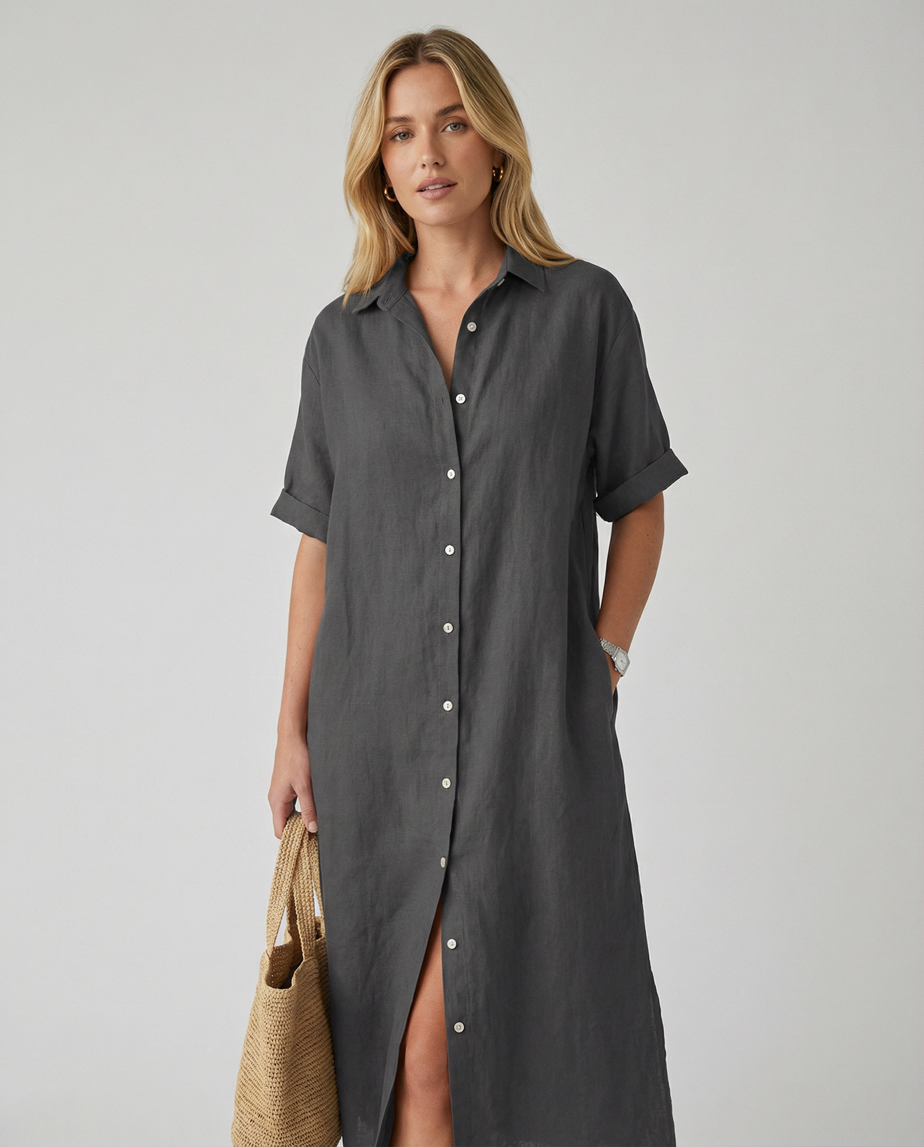 Women's Summer Breeze Shirt Dress | Relaxed Cotton-Linen Comfort