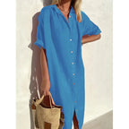 Women's Summer Breeze Shirt Dress | Relaxed Cotton-Linen Comfort