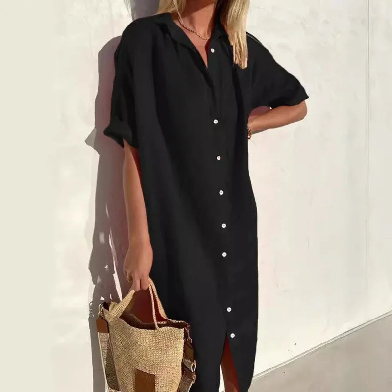Women's Summer Breeze Shirt Dress | Relaxed Cotton-Linen Comfort
