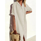 Women's Summer Breeze Shirt Dress | Relaxed Cotton-Linen Comfort