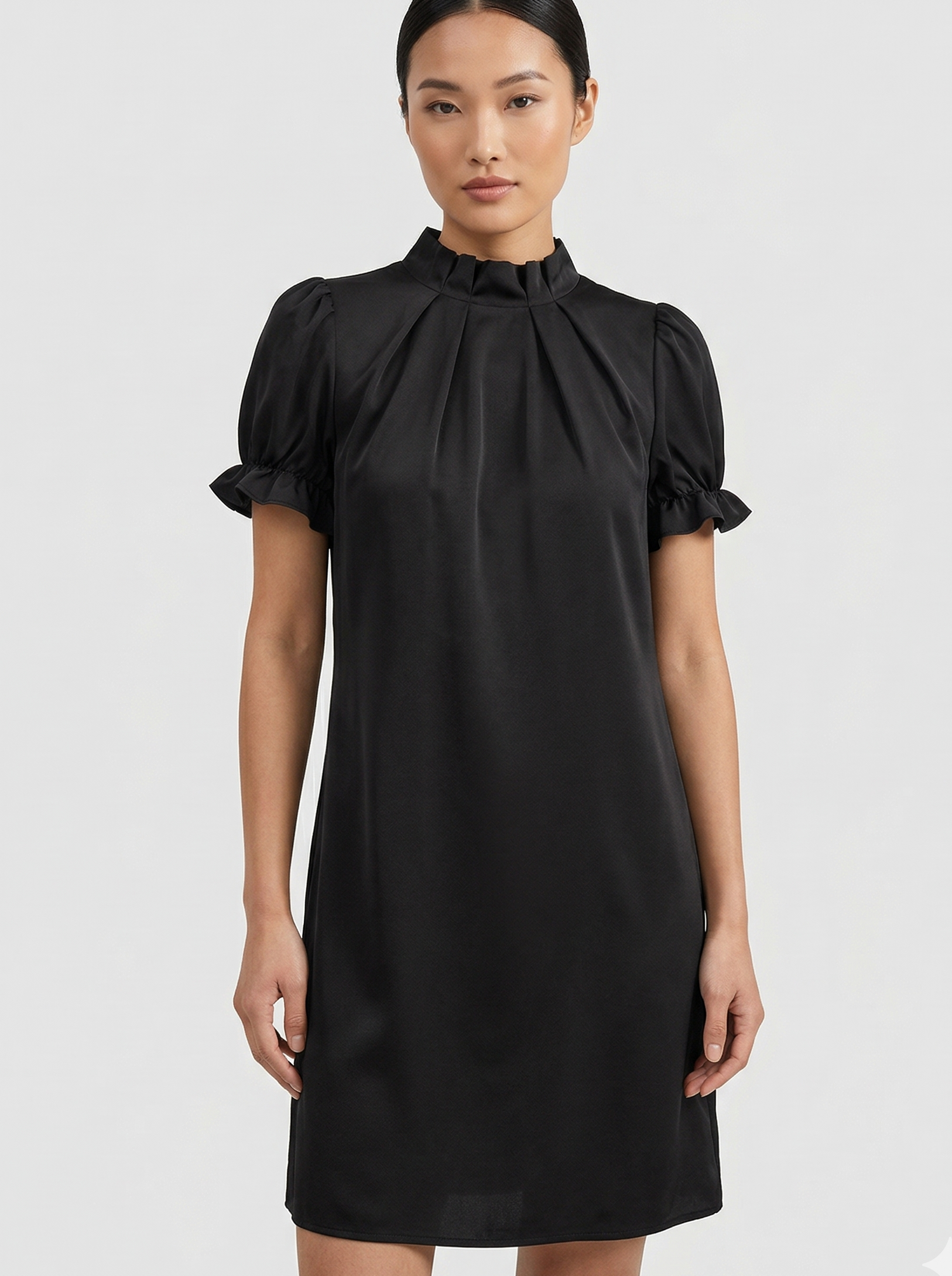 Women's Summer Shirred Mini Dress Playful Bubble Sleeves for Warm-Weather Style