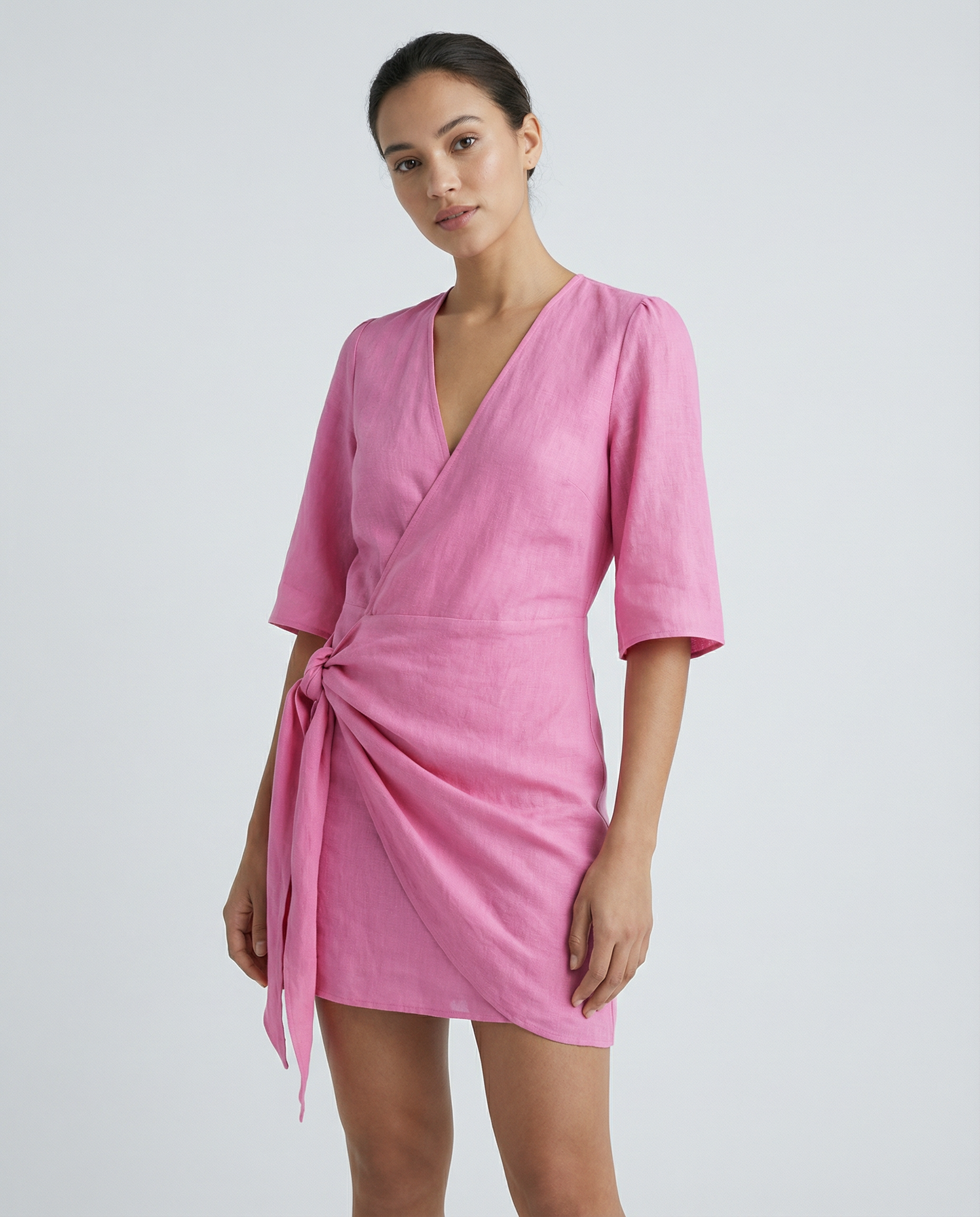 Women's Summer V-Neck Dress Chic Lace-Up Design for Effortless Style