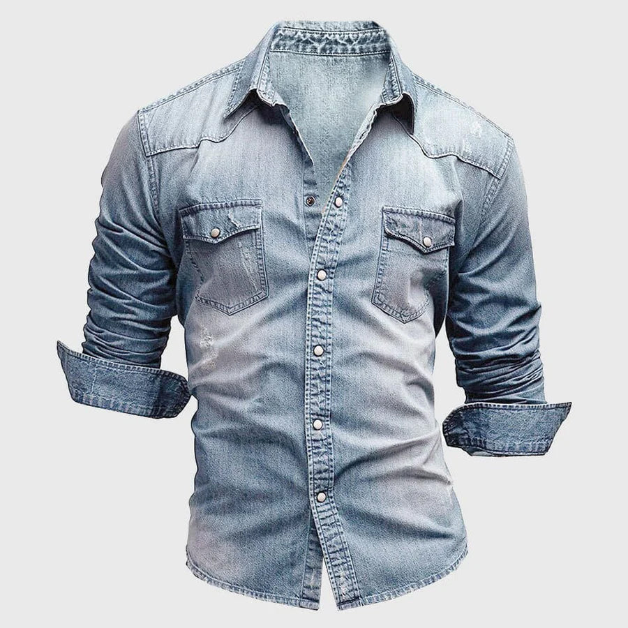 Men's Denim Shirt - Slim Fit Western Shirt