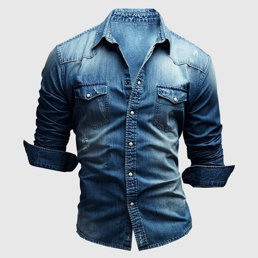 Men's Denim Shirt - Slim Fit Western Shirt