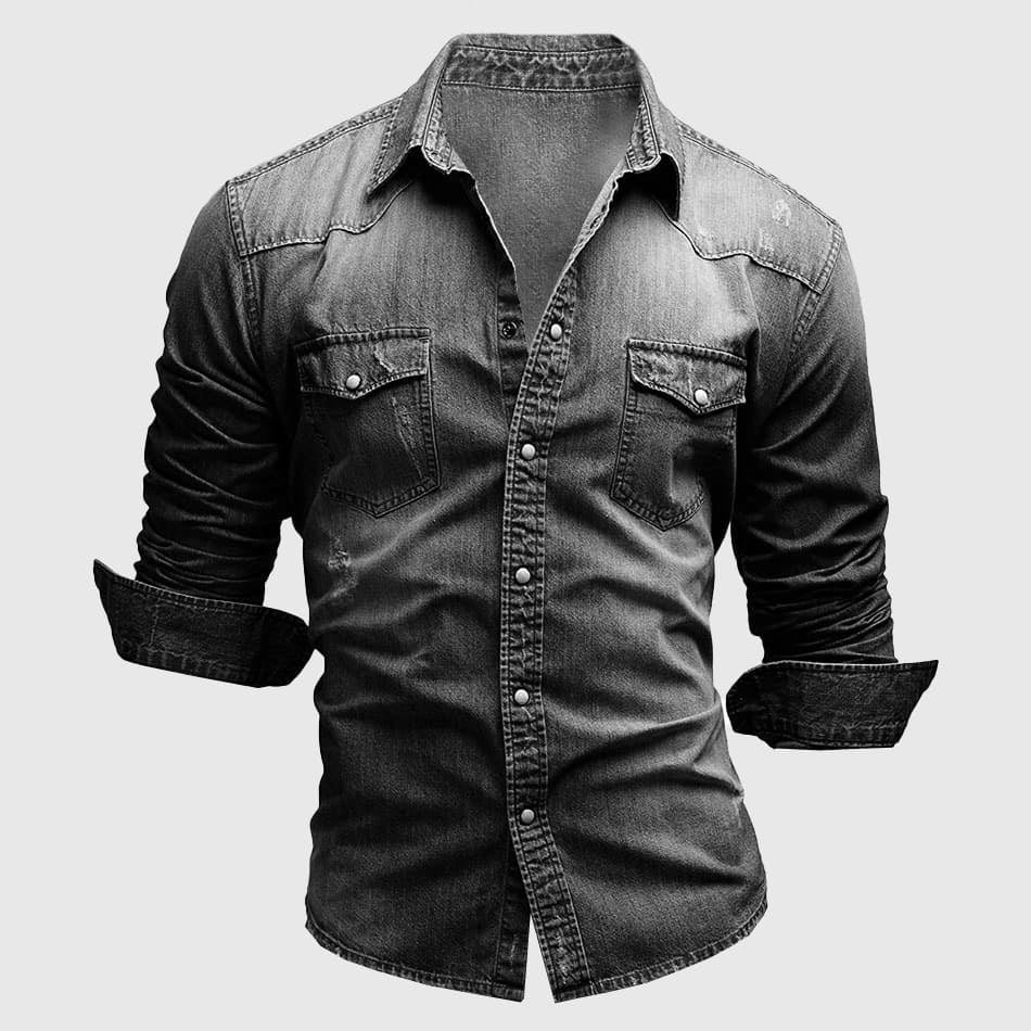 Men's Denim Shirt - Slim Fit Western Shirt