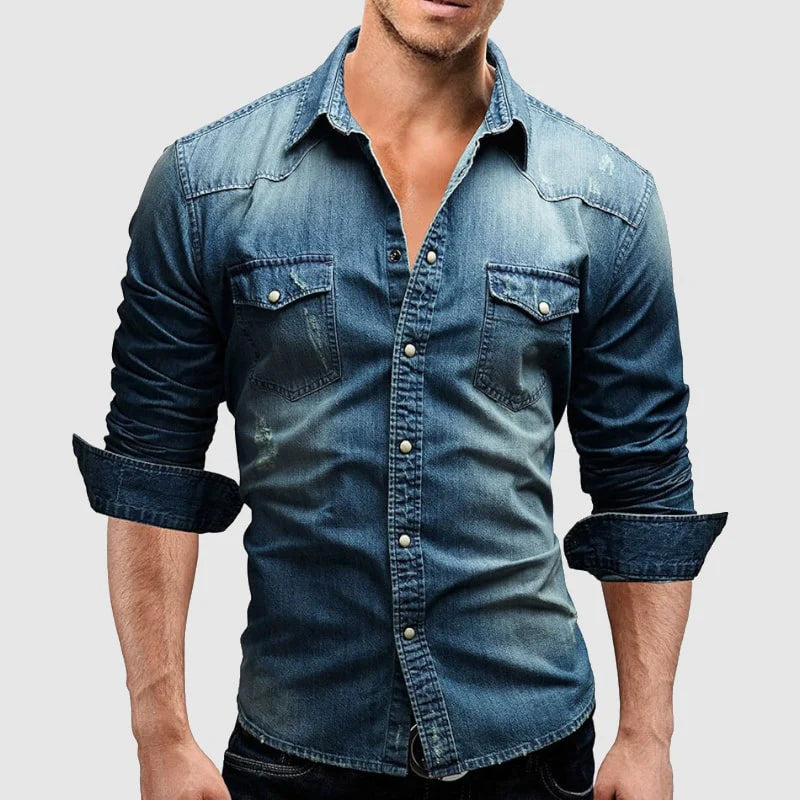 Men's Denim Shirt - Slim Fit Western Shirt