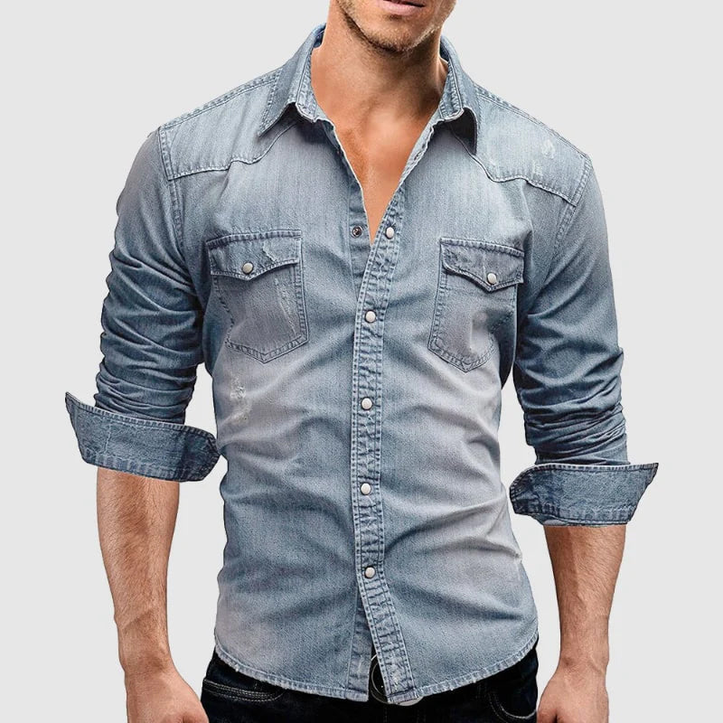 Men's Denim Shirt - Slim Fit Western Shirt