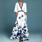 Women's Floral Maxi Dress - Flowing Romantic Gown