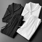 Men's Linen Set - Button Up Shirt and Pants Outfit